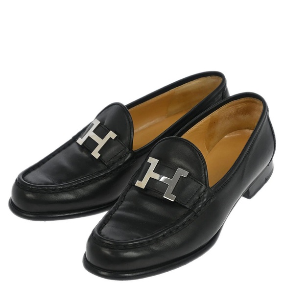 靴 Hermes Vintage Constance Loafers black Hermes Constance Leather Loafers